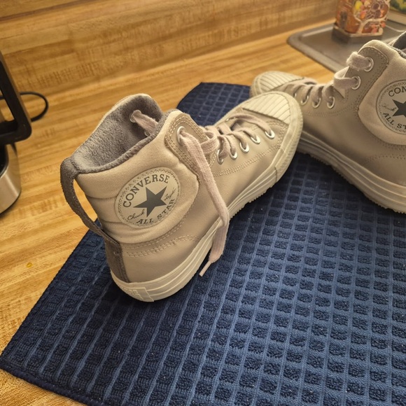 Converse Tan/Gray High-Top Sneakers - Picture 1 of 5